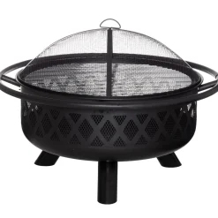 Livingston Utomhus Eldfat 74cm med Gnistskydd och Grillgaller