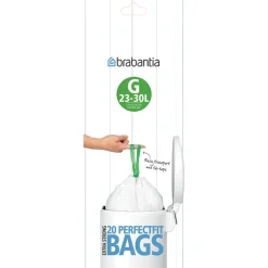 23-30L Vit Plastpåse med Knytband