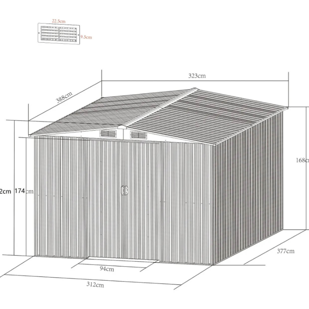 12,5m² Förråd med Bas Vit