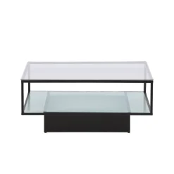Maglehem Svart Vardagsrumsbord i Glas/Stål 90x90cm