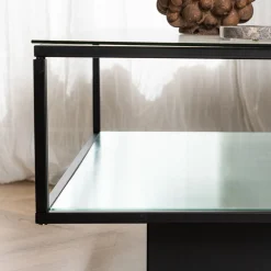Maglehem Svart Vardagsrumsbord i Glas/Stål 90x90cm