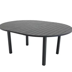 Marbella Förlängningsbart Aluminiumbord, Ovalt Ø 140 cm Svart