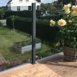 med Aluminiumskena Rökfärgat 90x100