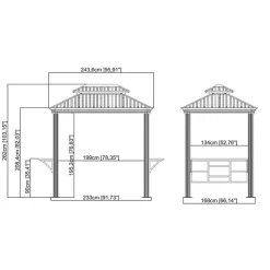 Messina BBQ 5 m² Paviljong för Uteplats
