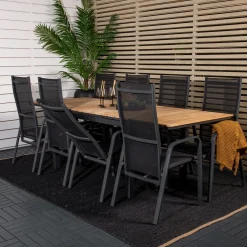 Meya 160/240 med 8 Copacabana Trädgårdsstolar