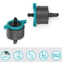 Micro-Drip Ställbar 1-8 l/h Tryckregelrande