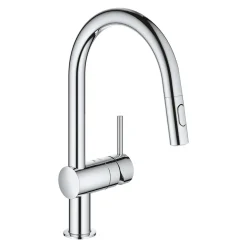 Minta C-pip Engreppsblandare Krom Svängbar & Utdragbar Pip