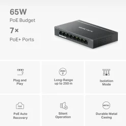 MS108GP 8-Port GIGABIT with 7-Port PoE+