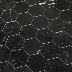 Nero Marquina Hexagon Polerad 5x5 cm