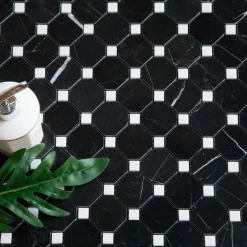 Nero Marquina Octagon Polerad 5x5 cm