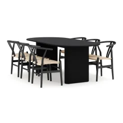 Noira Ovalt Matbord 220 cm med 6Dastoori Matstol