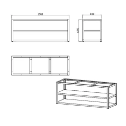 Nordic Line 180 cm för 3 moduler