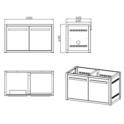 Nordic Line med Dörr 120 cm för 2 moduler
