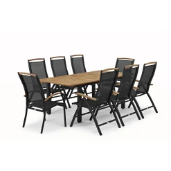 Nydala 96x150-200 cm med 6st Positionsstolar & 2st Stapelstolar