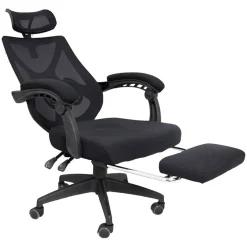 Office Pro Stol med Andningsväv & Utdragbart Fotstöd