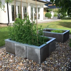 Pallkrage av Betongplattor & Zinkplåt, Rektangulär Odlingslåda