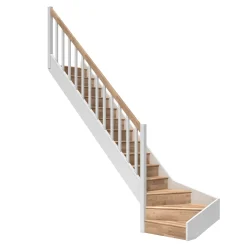 Paris L-form med Fyrkantigt Räcke med Sättsteg