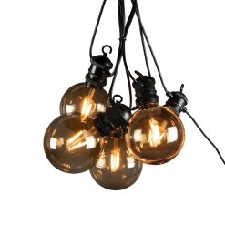 Partyslinga Startset E27 10st LED-lampor Amber Rökfärgade