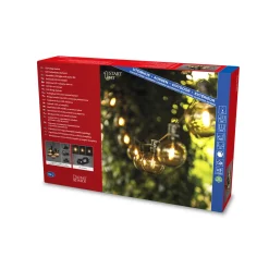 Partyslinga Startset E27 10st LED-lampor Amber Rökfärgade