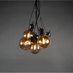 Partyslinga Startset E27 10st LED-lampor Amber Rökfärgade