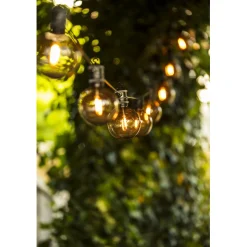 Partyslinga Startset E27 10st LED-lampor Amber Rökfärgade