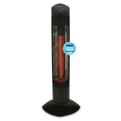 Pisa Terrassvärmare 450/900 W, Svart, IP55-klassad, Stående Design för Balkong & Uteplats