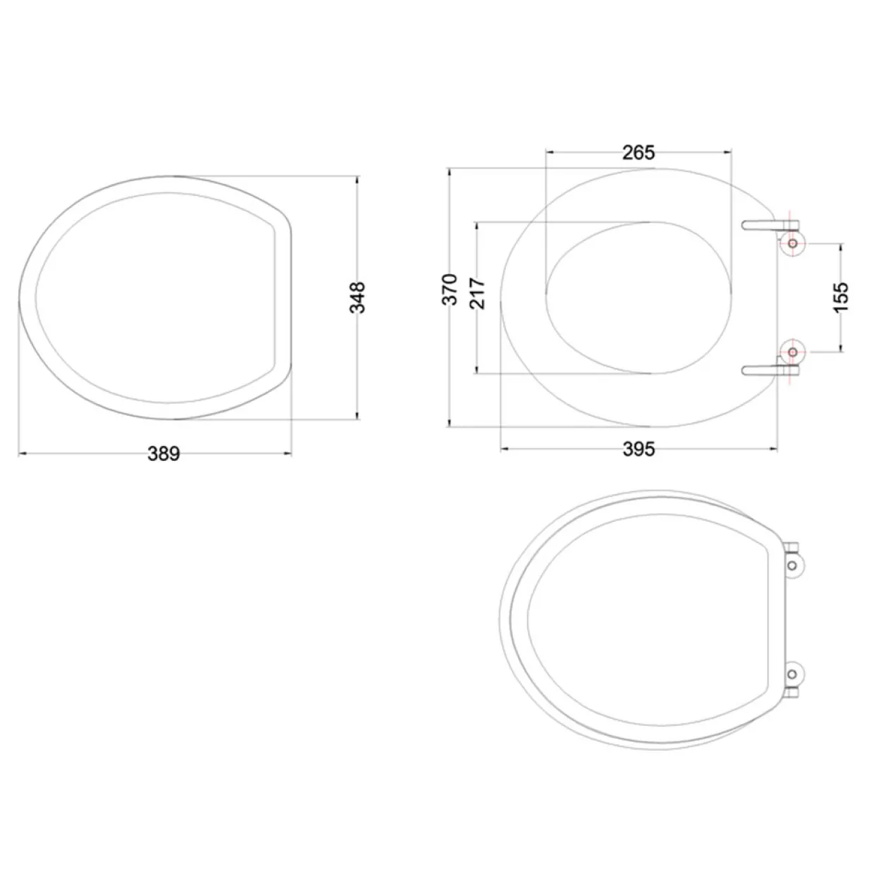 P5 Standard 440 mm med Mjukstängande Sits