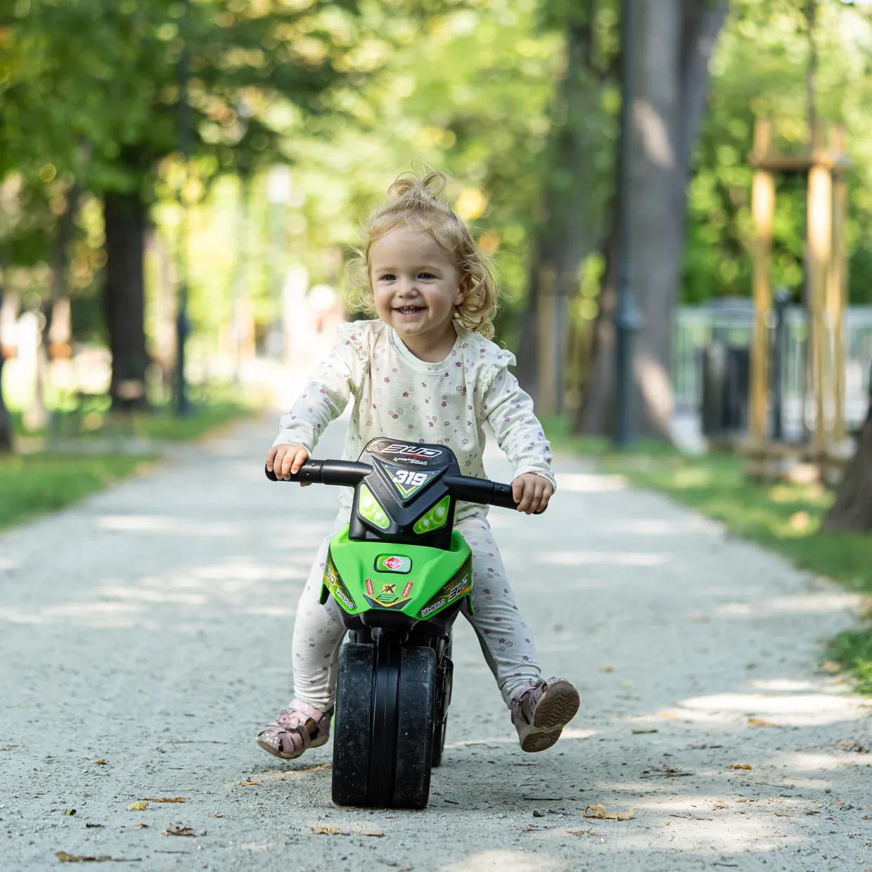 Racing Bud Elmotorcykel för Barn Grön