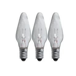 Reservlampa E10 55V 3W 3-pack Transparent
