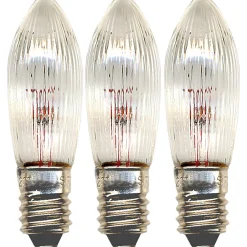 Reservlampa E10 12V 2,4W Räfflad 3-pack Transparent