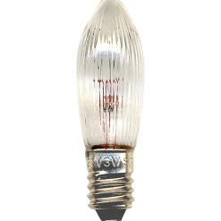 Reservlampa E10 34V 3W Räfflat 3-pack Transparent