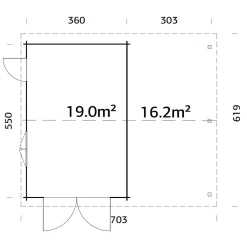 Roger med Carport 36,5 m2 och Slagport