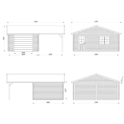 Roger med Carport 36,5 m2 och Takskjutport