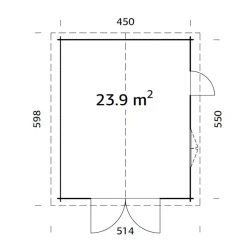 Roger 23,9 m2 med Dörr