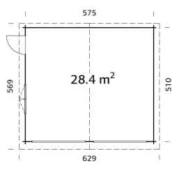 Roger 28,4 m2 utan Port