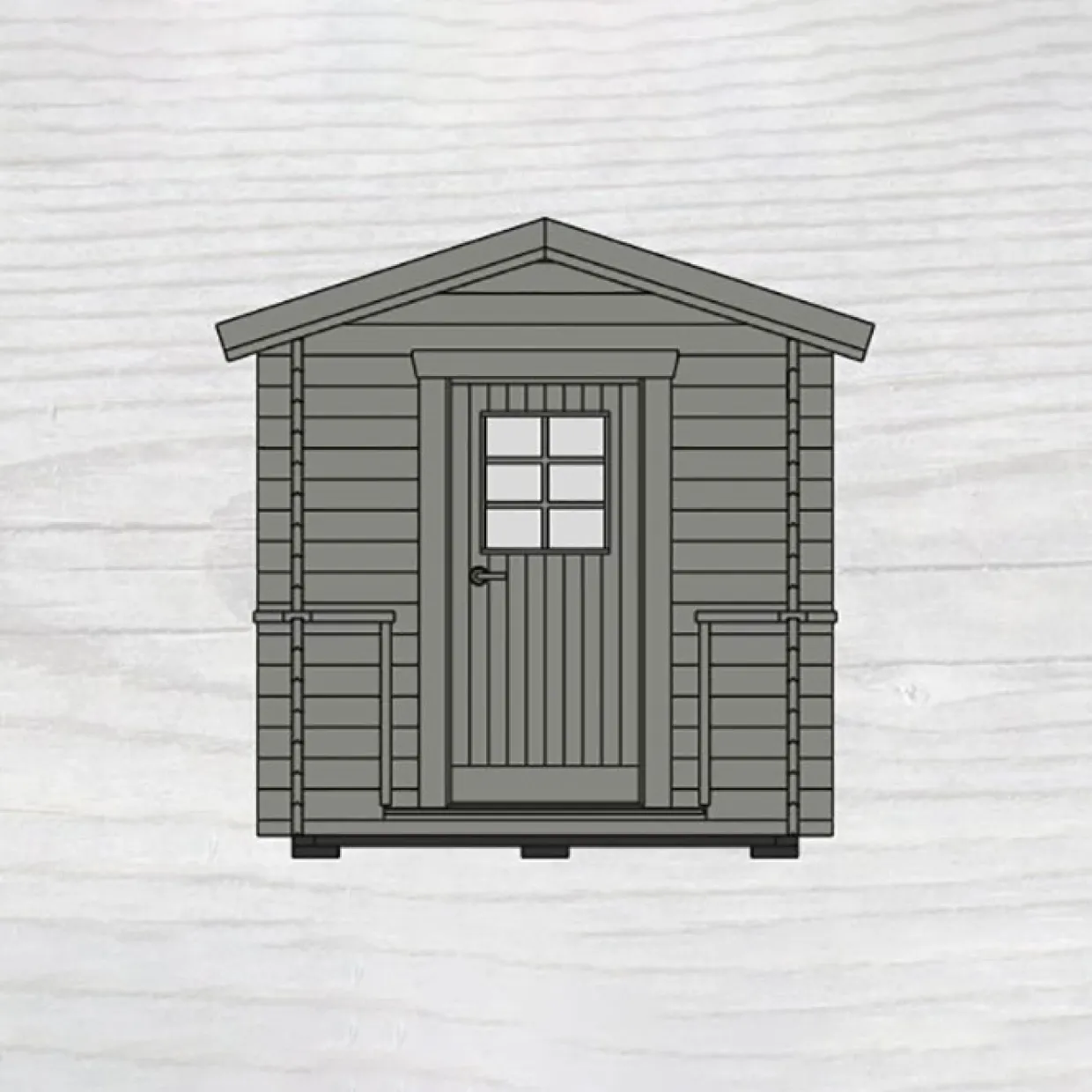 Sandsele 7 m² Fristående Bastuhus med Altan & Glasdörr