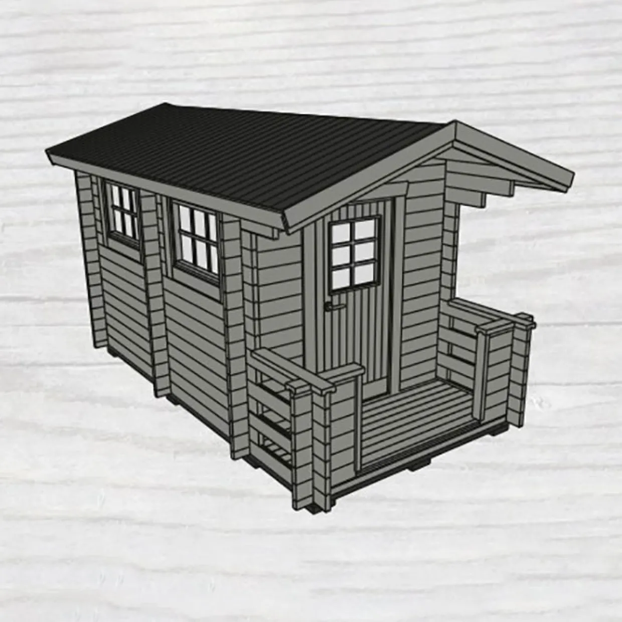 Sandsele 7 m² Fristående Bastuhus med Altan & Glasdörr