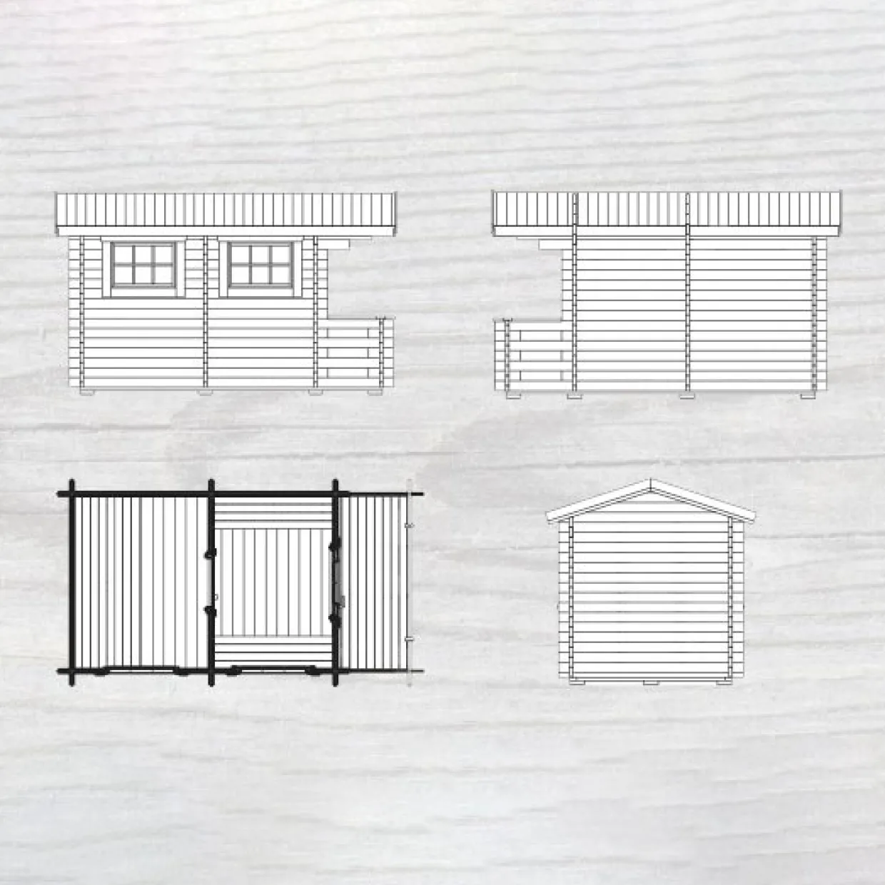 Sandsele 7 m² Fristående Bastuhus med Altan & Glasdörr