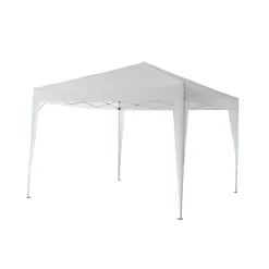 Skugga Ihopfällbart 3x3 m Vit - Metall/Polyester