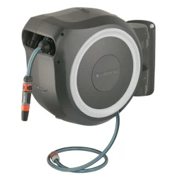 Slangbox XL 35 m Vit Med Vattenspridare & Sprinklerpistol