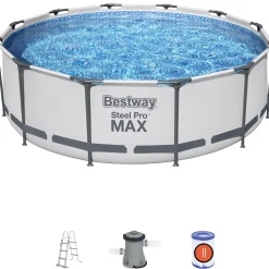Steel Pro Max Ø3,66m 100cm Stålramspool Ovanmark med Filterpump