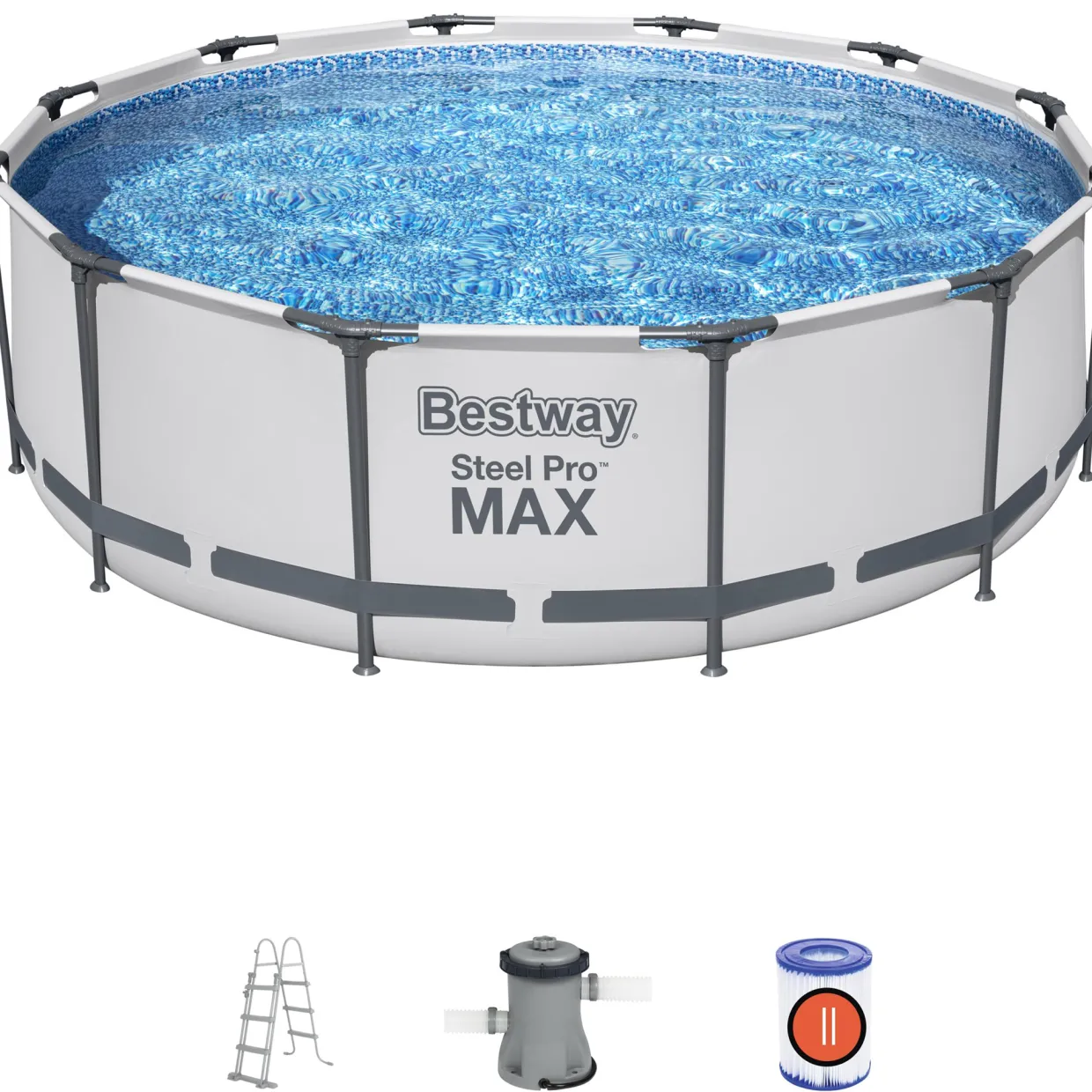 Steel Pro Max Ø3,66m 100cm Stålramspool Ovanmark med Filterpump