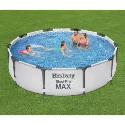 Steel Pro Max Ø3m Ovanmarkspool Grå