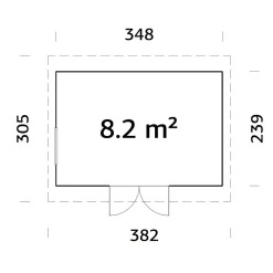 Stig 8,4 m2 (inv. 8,2 m2)