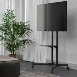 ställ mobilt Med Hjul Upp Till 75 tum VESA 600x400 Svart