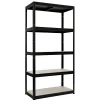 Stål Med 5 Trävåningar 1800×900×450 mm Svart