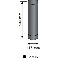 Svart 0,5 m