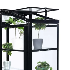 Svart Rektangulär Odlingsvitrin mot Vägg med Säkerhetsglas, 111x61x170 cm