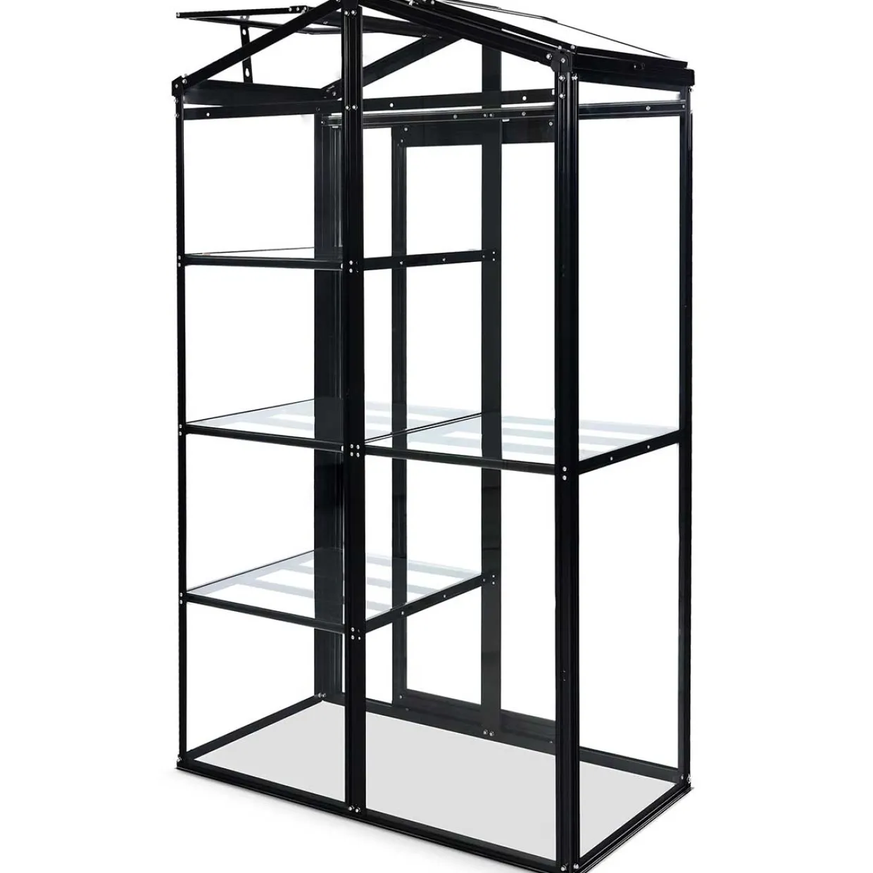 Svart Rektangulär Odlingsvitrin mot Vägg med Säkerhetsglas, 111x61x170 cm