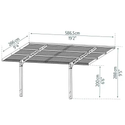 Sydney Wave 3X6 m Svart i Metall